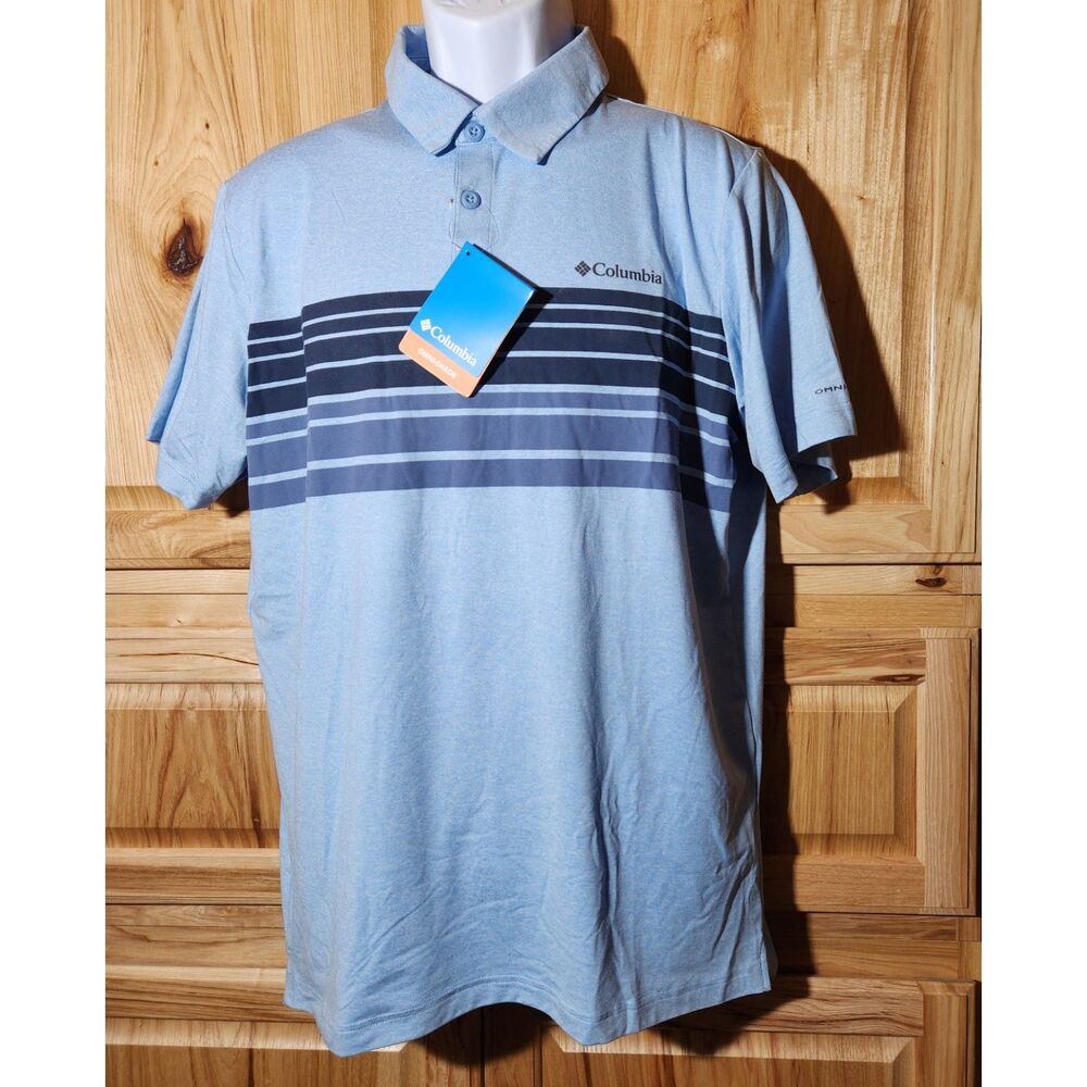Columbia Tech Trail Novelty Polo Men’s Medium Blue